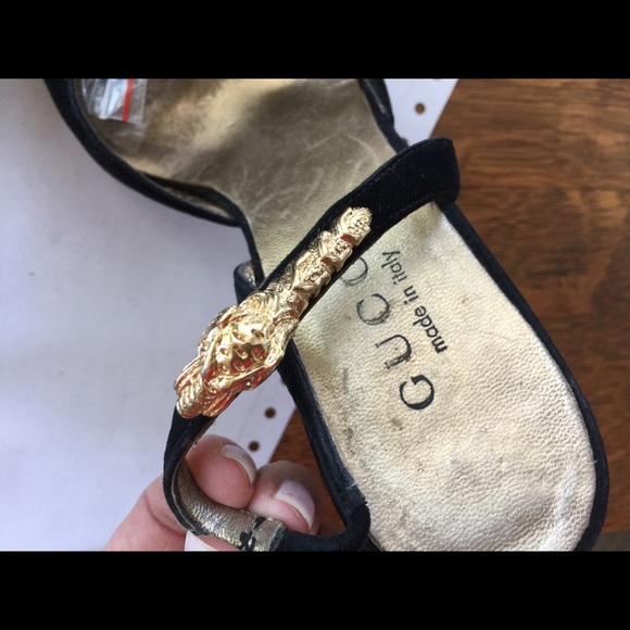 Gucci black and golden sandals. - Picture 2 of 5